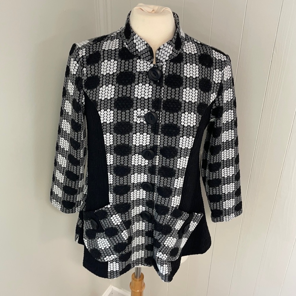 Multiples Fabric Blazer Jacket-Polka Dot, Classic